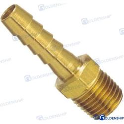 BRASS HOSE ADAP. MALE 1/4"" - 10MM