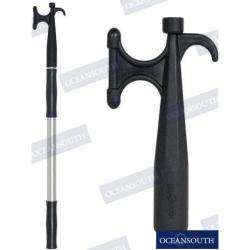 BOAT HOOK TELESCOPIC WHITE ALU 2.20M