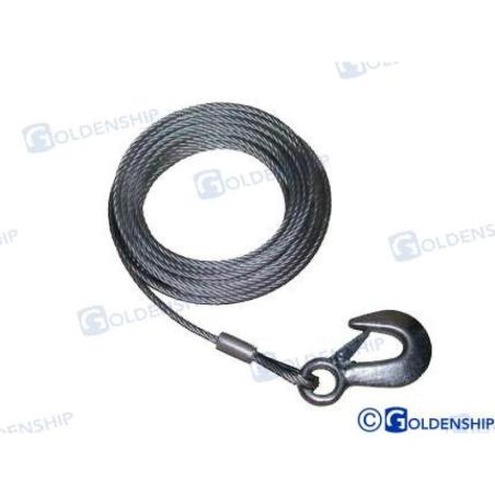 WINCH CABLE & HOOK 5mm*10m