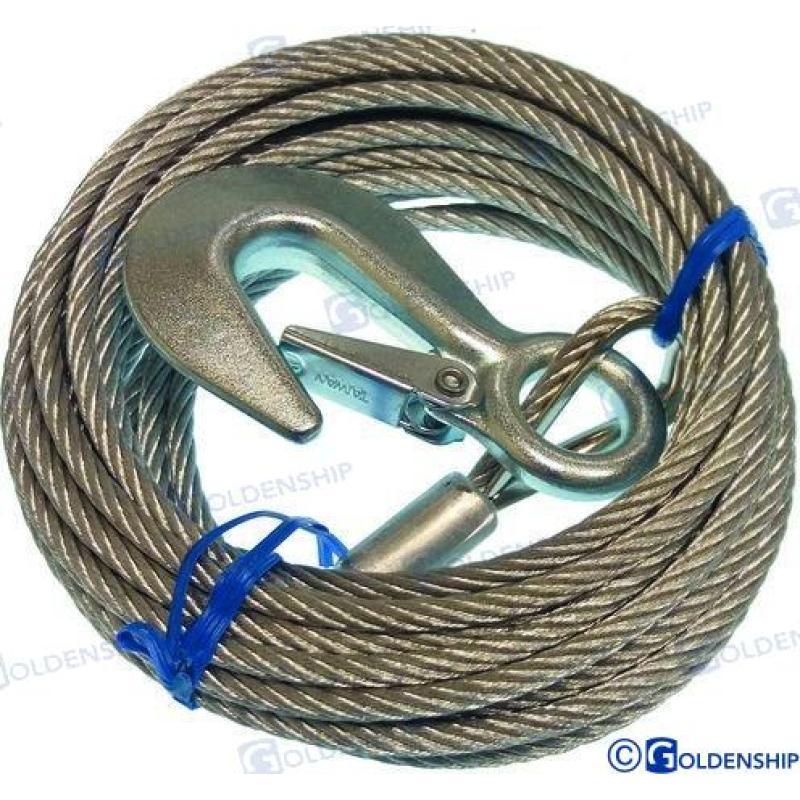 WINCH CABLE & HOOK DIA.5MM*6M