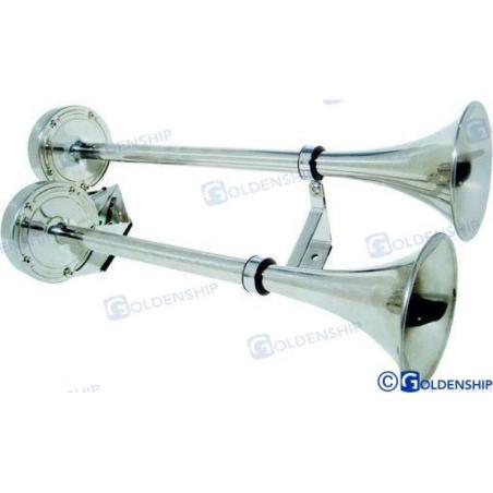 DOUBLE  ELECTRIC HORN SS 12-1/2"" 12V