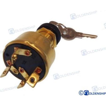 IGNITION STARTER SWITCH BRASS 4T-3POS W/