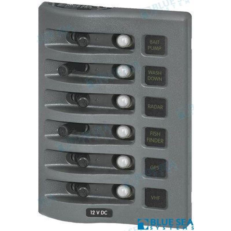 PANEL WD 12VDC CLB 6 POS GRAY