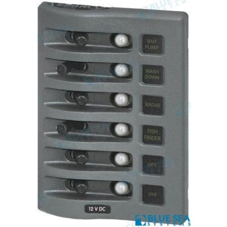 PANEL WD 12VDC CLB 6 POS GRAY