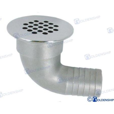 DRAIN GRATE W/BARB ADAPTER 90º 1-1/2""