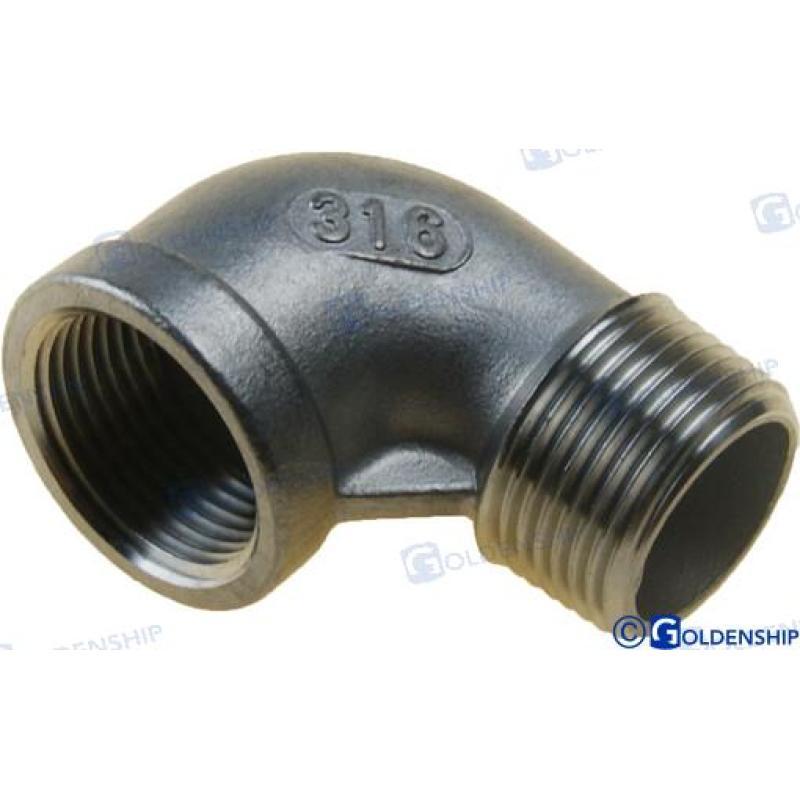 S.S. 90º ELBOW FEM/MALE 3/4""