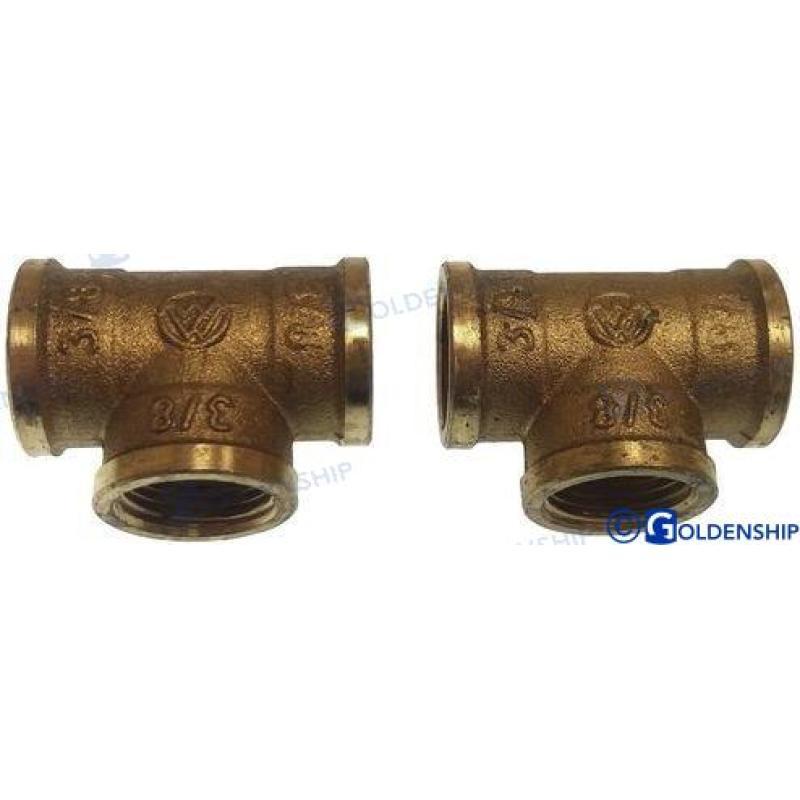 T"" BRASS H/H/H  3/8"" (2)