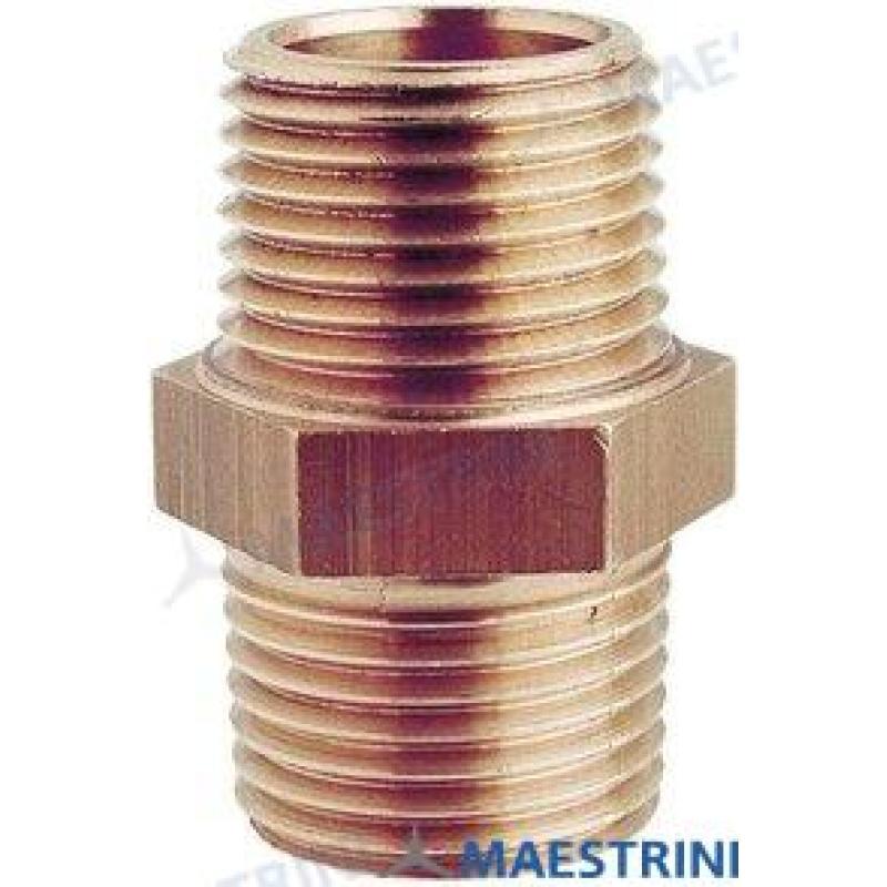 DOUBLE SCREW NIPPLE BRONZE 1/2""