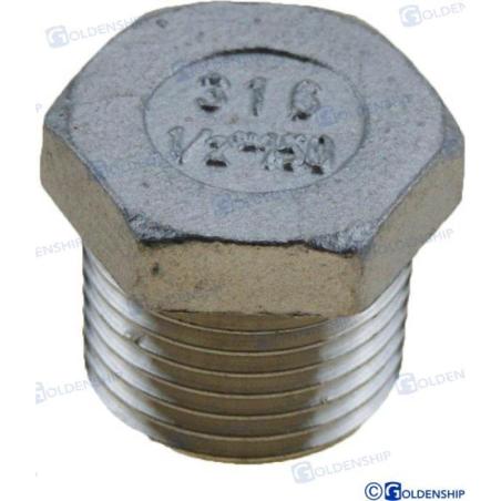 HEX HEAD PLUG  AISI 316  1/2