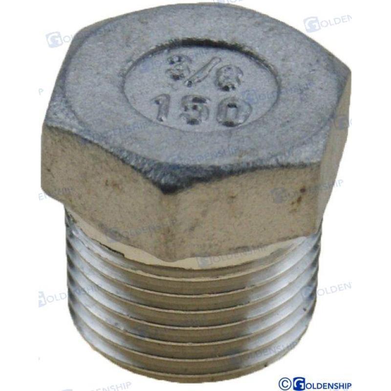 HEX HEAD PLUG  AISI 316  3/4