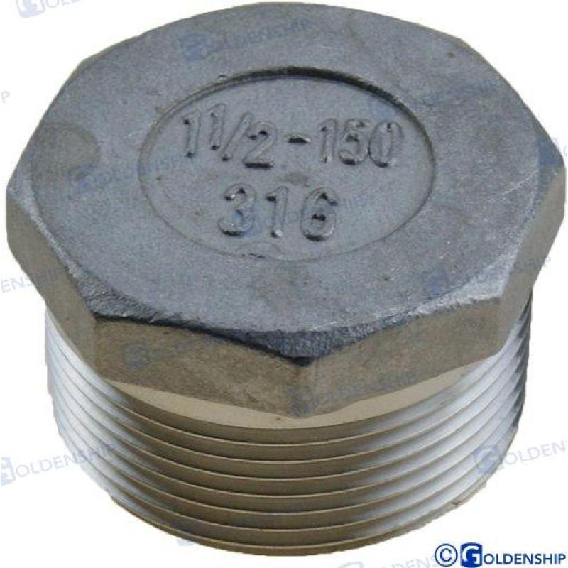 HEX HEAD PLUG  AISI 316  1-1/4