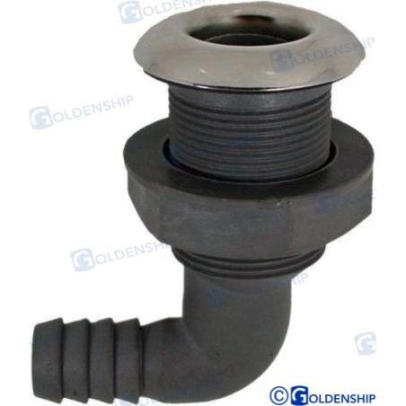 NYLON/STAINLESS THRUHULL 90  3/4""