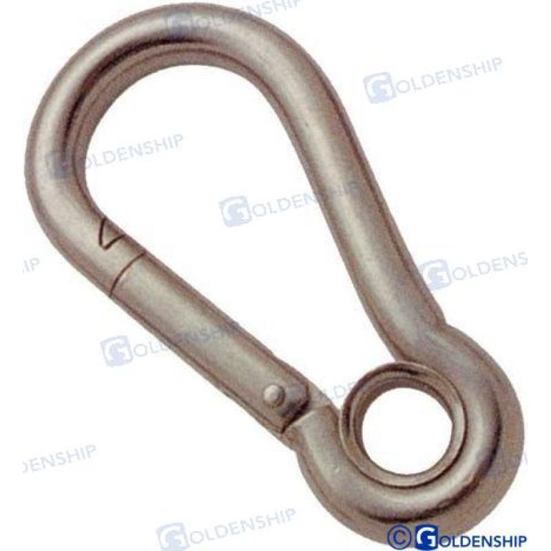 SPRING HOOK W/EYELET 10X100 MM (PACK 15)