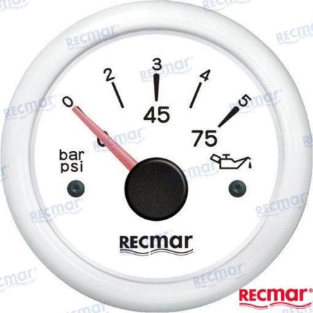 OIL PRESSURE 10-184º 0/5 BAR WHITE