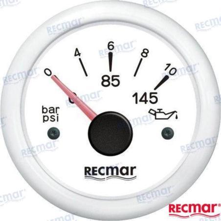 OIL PRESSURE 10-184º 0/10 BAR WHITE