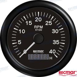 TACHOMETER 1.0/10.0 - 0/4000 RPM BLACK