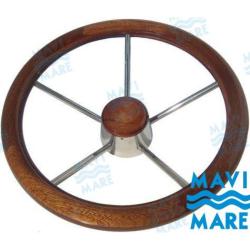 STAINLESS-WOOD STEERING WHEEL