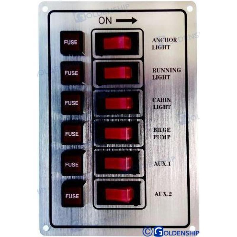 SWITCH PANEL 6S SILVER